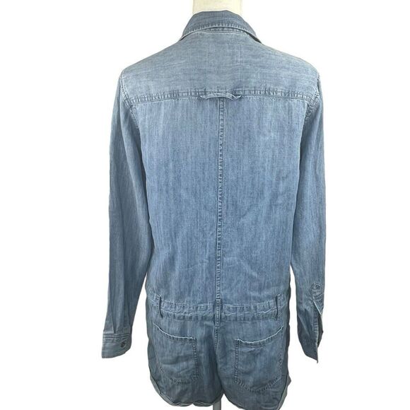 Rails Johnny Indigo Chambray Blue Romper XS Long Sleeve Tencel Linen - Picture 11 of 16